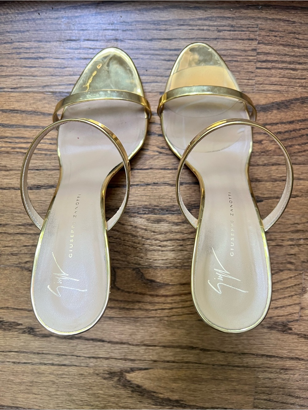 Giuseppe Zanotti Shiny Gold Stiletto Sandals - Picture 2 of 4